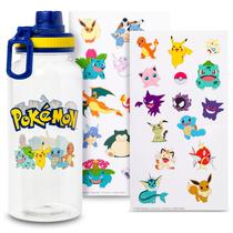 Garrafa de água Silver Buffalo Pokémon 946 ml com adesivos Garrafa de água Silver Buffalo Pokémon 946 ml com adesivos