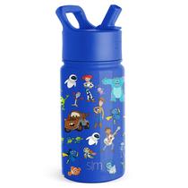 Garrafa de Água Simple Modern Disney Pixar Kids 414ml com Canudo