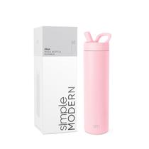 Garrafa de Água Simple Modern Mesa 700ml - Com Tampa de Palha Blush