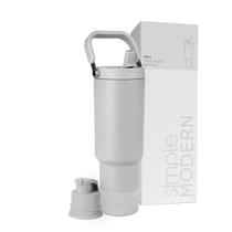 Garrafa de Água Simple Modern Trek Pivot 1,2L - Com Alça - Cinza Gelo