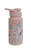 Garrafa de Água Squeeze Snoopy Rosa Plástico Livre de BPA 500ml Lancheira Academia Menina