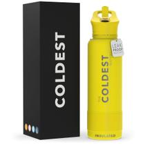 Garrafa de Água The Coldest Rocket Yellow 1,2L com Tampa e Palha