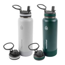 Garrafa de água Thermoflask de aço inoxidável 1,2 L, pinho cinza, pacote com 2 unidades