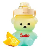 Garrafa De Água Ursinho 1400Ml Squeeze Com Alça Laranja ul