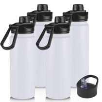 Garrafa de água VEGOND isolada 700mL em aço inoxidável x4 branca Garrafa de água VEGOND isolada 700mL em aço inoxidável x4 branca