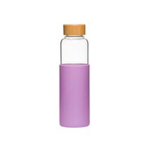 Garrafa de Água Vidro com Silicone 550 ml Plasvale - Lilás Garrafa de Água Vidro com Silicone 550 ml Plasvale - Lilás