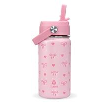 Garrafa de água XCCme Kids Pink Bow 400ml em aço inoxidável