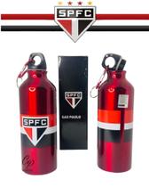 Garrafa de Alumínio 500ml São Paulo Tipo Squeeze com prendedor mosquetão Produto Licenciado-Mileno