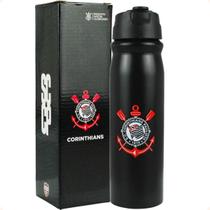 Garrafa De Alumínio Com Canudo 650ml Corinthians REF. QH0761B Garrafa De Alumínio Com Canudo 650ml Corinthians REF. QH0761B