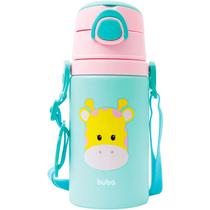 Garrafa de Alumínio com Canudo Animal Fun Girafinha 400ml (3m+) Buba