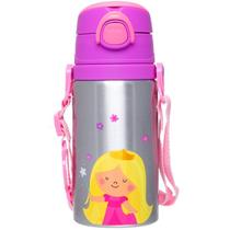 Garrafa de Aluminio Infantil Buba com Canudo Princesa