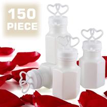 Garrafa de bolhas BYONEBYE Mini White Double Heart, pacote com 150 Garrafa de bolhas BYONEBYE Mini White Double Heart, pacote com 150