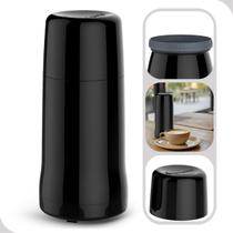 Garrafa de Café Chá Termica 250ml Rosca Preta Lisa Pequena Garrafa de Café Chá Termica 250ml Rosca Preta Lisa Pequena