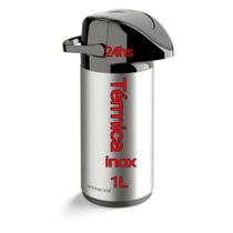 garrafa de cafe Térmica de pressão 1L Aço Inox café Água quente Garantida Por 24 Horas