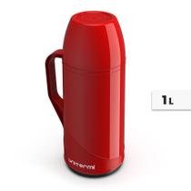 Garrafa de café térmica Unitermi Roma de vidro 1 Litro - Vermelha