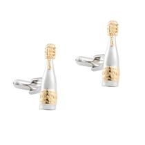 Garrafa de champanhe Cufflinks com revestimento de duas cores em latão