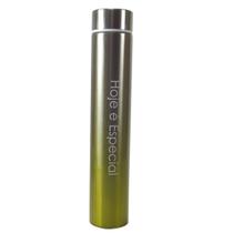 Garrafa de inox isotermica com tampa e frase 260ml