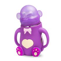 Garrafa de Leite de Silicone para Bebê - Design Criativo em Formato de Macaco