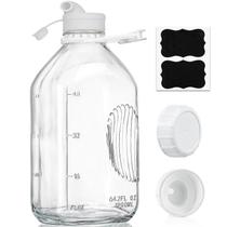 Garrafa de leite de vidro Syntic 1,9 L com tampa hermética reutilizável Garrafa de leite de vidro Syntic 1,9 L com tampa hermética reutilizável