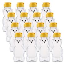 Garrafa de mel Bekith Plastic Bear 240 ml (pacote com 16) com tampa