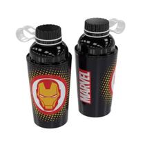 Garrafa de Plástico 430 ml com Tampa Rosca Fixa Vip Avengers Homem de Ferro