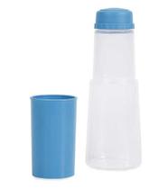 Garrafa de plastico c/ copo container kids thermo azul dermiwil