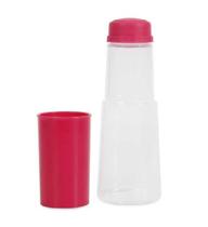 Garrafa de plastico c/ copo container kids thermo rosa dermiwil