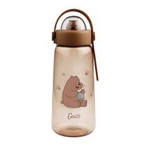 Garrafa de plastico coleção we bare bears pardo 600 ml