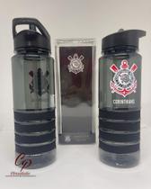Garrafa de plástico com canudo Time Corinthians 700ml Produto Licenciado-Mileno