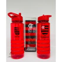 Garrafa de plástico com canudo time Flamengo 700ml-Produto Licenciado-Mileno
