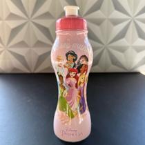 Garrafa de plástico decorada princesa 450ml rosa azul com bico de água garrafinha plástica de agua plastico menina