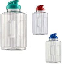 Garrafa De Plastico Pet Retangular Com Tampa Colors 1700Ml - Bandeirante