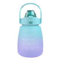 Garrafa de plástico redonda com canudo e alça 1200ml