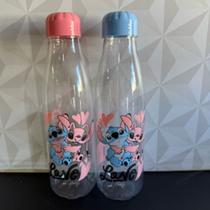 Garrafa de plástico stitch 1 litro azul ou rosa para geladeira suco água garrafinha jarra