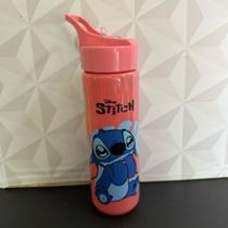 Garrafa de plástico Stitch azul ou rosa 700ml com alça - garrafinha plástica de água