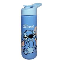 Garrafa de plástico Stitch azul ou rosa 700ml com alça - garrafinha plástica de água