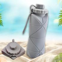 Garrafa De Silicone 600ml Dobrável Perfeita Para Viagem