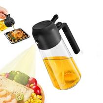 Garrafa de Spray de Oleo 2 em 1 Pulverizador 470ml Dispenser de Cozinha para Salada