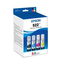 Garrafa de tinta Epson 522 EcoTank de capacidade ultra-alta preta e colorida