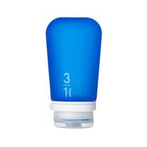 Garrafa de viagem humangear GoToob+ Large 100mL de silicone azul escuro