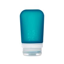 Garrafa de viagem humangear GoToob+ (média) 74 ml de silicone azul-petróleo