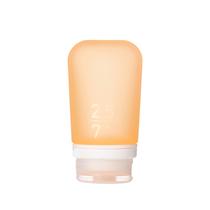 Garrafa de viagem humangear GoToob+ Medium 74 ml de silicone laranja