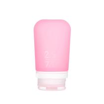 Garrafa de viagem humangear GoToob+ Silicone recarregável rosa 74 ml