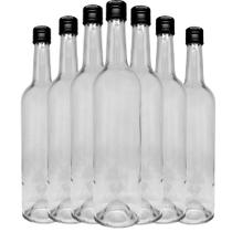 Garrafa de Vidro 750ml Destilado Licor Cachaça Gin Vodka Whisky 12 Unds + Lacre Termoencolhível - SC