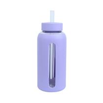 Garrafa de Vidro 800ml Bink Com Canudo e Capa Silicone Garrafinha de Água Portátil Para Viagens Academia Passeios Garrafa de Vidro 800ml Bink Com Canudo e Capa Silicone Garrafinha de Água Portátil Para Viagens Academia Passeios
