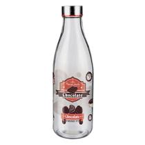 Garrafa De Vidro 950ml Tampa Aço Inox Leite Água Suco Euro