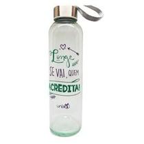 Garrafa De Vidro Acredita 500ml Com Alça.