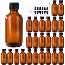 Garrafa de vidro BPFY 60mL Amber Boston com tampa, pacote com 24 unidades + Acc Garrafa de vidro BPFY 60mL Amber Boston com tampa, pacote com 24 unidades + Acc