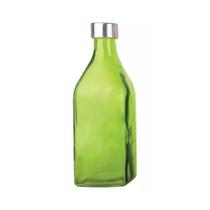 Garrafa de vidro c/ tampa inox scotch água suco verde