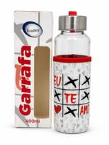 Garrafa de Vidro com Alça e Capa Protetora Jogo da Velha Eu Te Amo 400ml 1 unidade Rizzo Garrafa de Vidro com Alça e Capa Protetora Jogo da Velha Eu Te Amo 400ml 1 unidade Rizzo